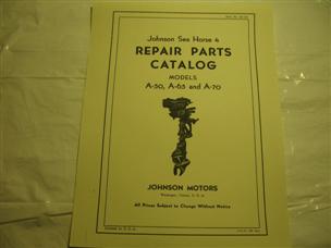 (image for) Johnson Sea Horse 4 A-50 A-65 A-70 outboard motor parts catalog A50 A65 A70