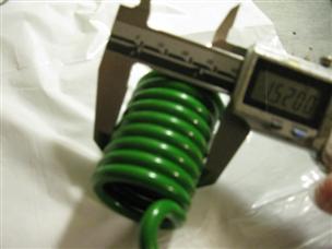 (image for) GREEN torsion spring 1.5" OD 3" 3.00 long .230" wire