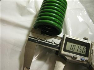 (image for) GREEN torsion spring 1.5" OD 3" 3.00 long .230" wire