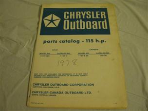 (image for) blue 1978 chrysler 1157 hp outboard parts catalog