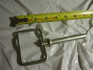 (image for) With handle and button 1/2 " .47 OD Steel hitch pin draw bar 3" grip clevis