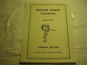 (image for) Antique Johnson Sea Horse model SD-10 sd10 outboard parts catalog 