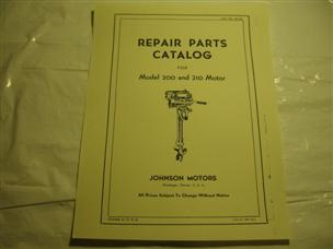 (image for) Antique Johnson Sea Horse Model 200 210 outboard motor parts catalog