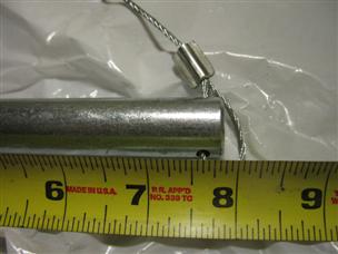 (image for) hitch pin 13/64 7.5" long steel zinc coated with attachment cable 0.8125 clevis