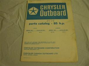 (image for) blue 1978 chrysler 85 hp outboard parts catalog