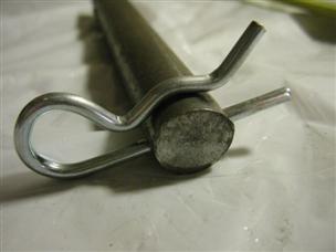 (image for) 5/8 sheared bare mild Steel pin with Knubs and cotter pin 3 1/2 grip length 