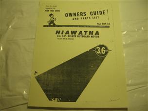 (image for) 1960 Hiawatha Owners guide and parts list 3.6 hp model OM3-7960D outboard motor