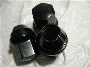 (image for) lot of 18 14mm 1.5 mm lug steel black lug nut nuts