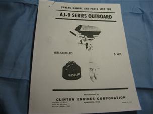 (image for) Clinton AJ-9 aj9 outboard owner manual and parts list