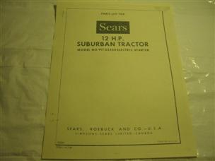 (image for) Sears Suburban 12 hp tractor parts catalog model 917.25550 917.25550