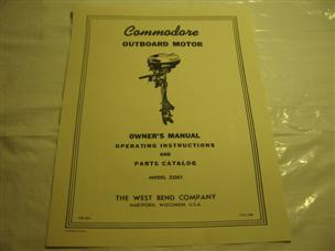 (image for)  West Bend Commodore outboard motor model 23201 Owners manual parts catalog