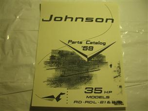 (image for) 1959 Johnson 35 hp RD-21 RDL-21 outboard parts catalog 