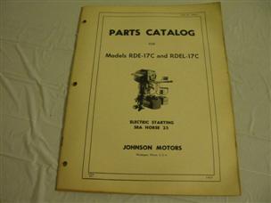 (image for) 1950s Johnson RDE-17c RDEL-17c seahorse 25 hp parts catalog 