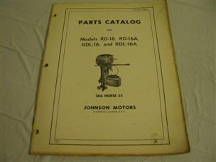 (image for) 1950s Johnson RD-16 RD-15a RDL-15a seahorse 25 hp parts catalog 