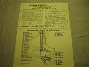 (image for) Evinrude Sportwin 4371 4372 3001 AND UP 4418 parts list catalog diagram outboard