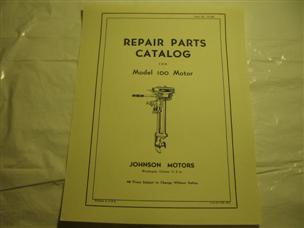 (image for) Antique Johnson Sea Horse Model 100 outboard motor parts catalog