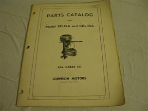 (image for) 1950s Johnson RD-15a RDL-15a seahorse 25 hp parts catalog 