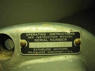 (image for) clamp 1950s Evinrude 7512 outboard