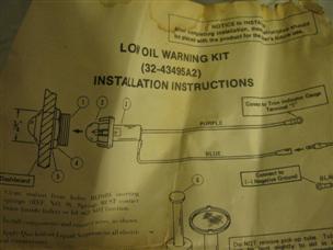 (image for) Mercury 32-43495A2 low oil warning kit 