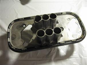 (image for) 73408 weird intake tube plate casting black Mercury 85 outboard