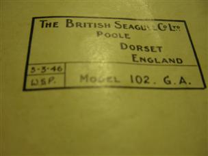 (image for) 1946 The British Seagull Model 102 outboard motor parts catalog 