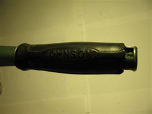 (image for) handle 1950s green Johnson model QD outboard