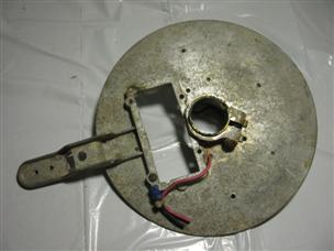 (image for) Antique 1920s cast iron Johnson outboard ignition plate