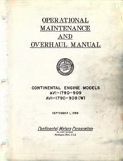 (image for) On CD 1790 v12 Continental engine AVI-1790-909 909w Service overhaul manual