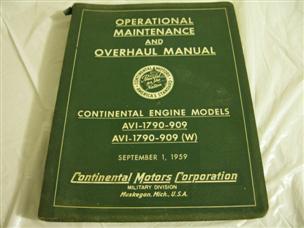 (image for) On CD 1790 v12 Continental engine AVI-1790-909 909w Service overhaul manual