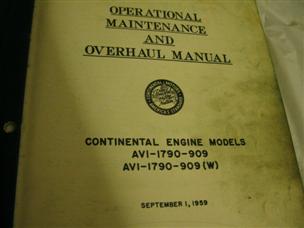 (image for) On CD 1790 v12 Continental engine AVI-1790-909 909w Service overhaul manual