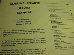 (image for) Chrysler Model M273 175 200 Mechanics service manual stern