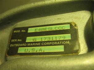 (image for) transom clamp bracket Evinrude 48 hp E48ESLCCC outboard