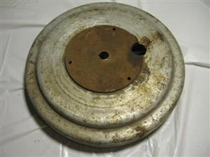 (image for) Antique 1920s cast iron Johnson outboard flywheel