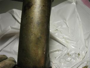 (image for) Antique 1920s cast iron Johnson outboard muffler tin + aluminum