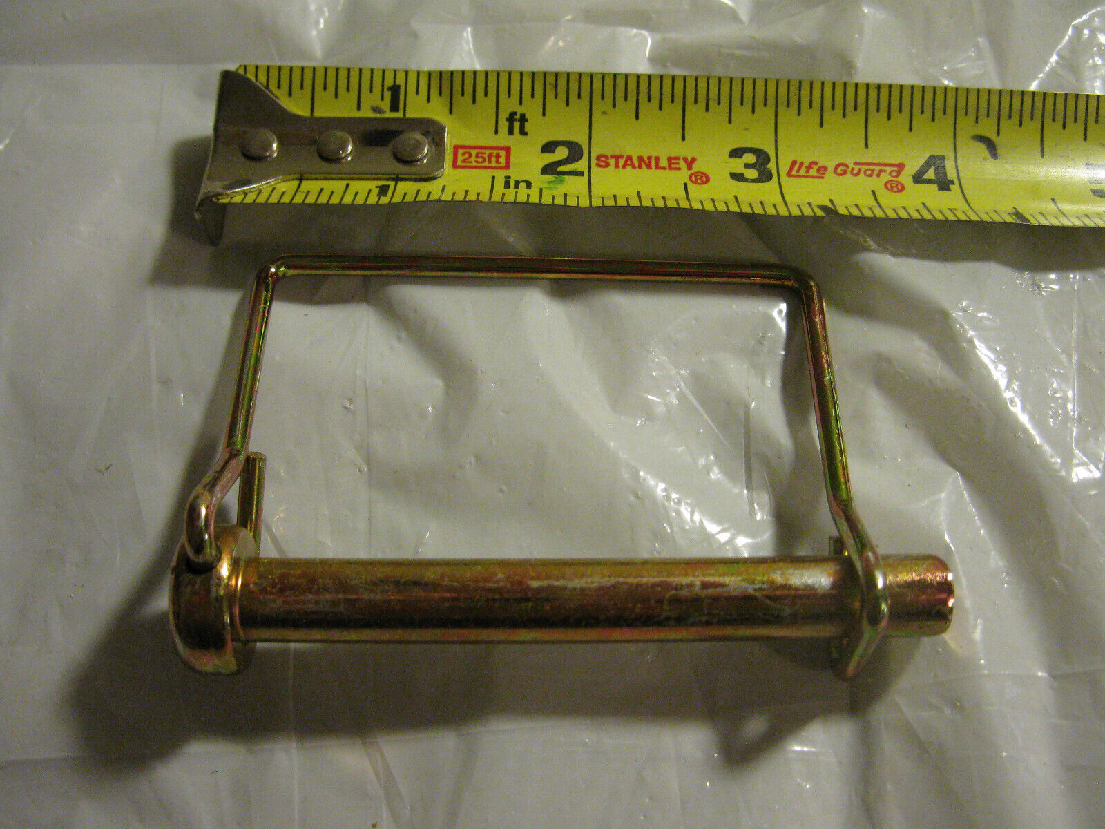 (image for) .368 3/8" Hitch pin 2 1/2 grip length with rectangle spring keeper trailer - Click Image to Close