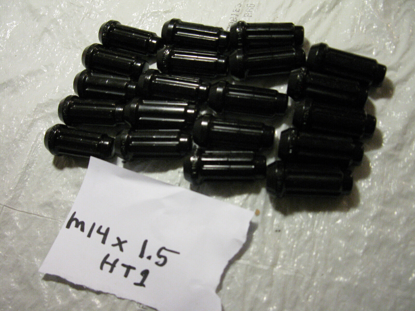 (image for) lot of 20 M14x1.5 mm HT1 lug steel black lug nut nuts - Click Image to Close