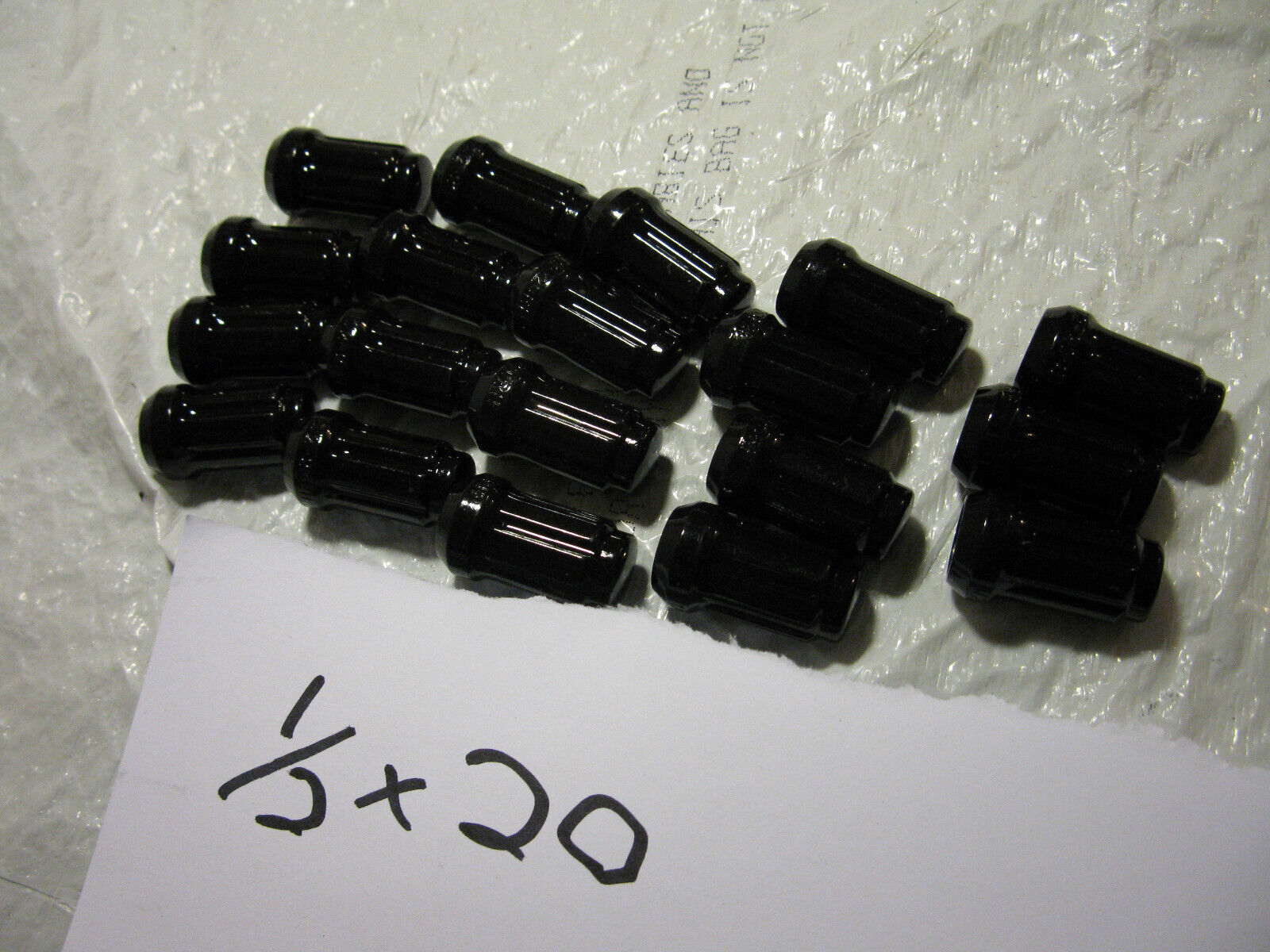 (image for) lot of 18 1/2x20 lug steel black lug nut nuts - Click Image to Close