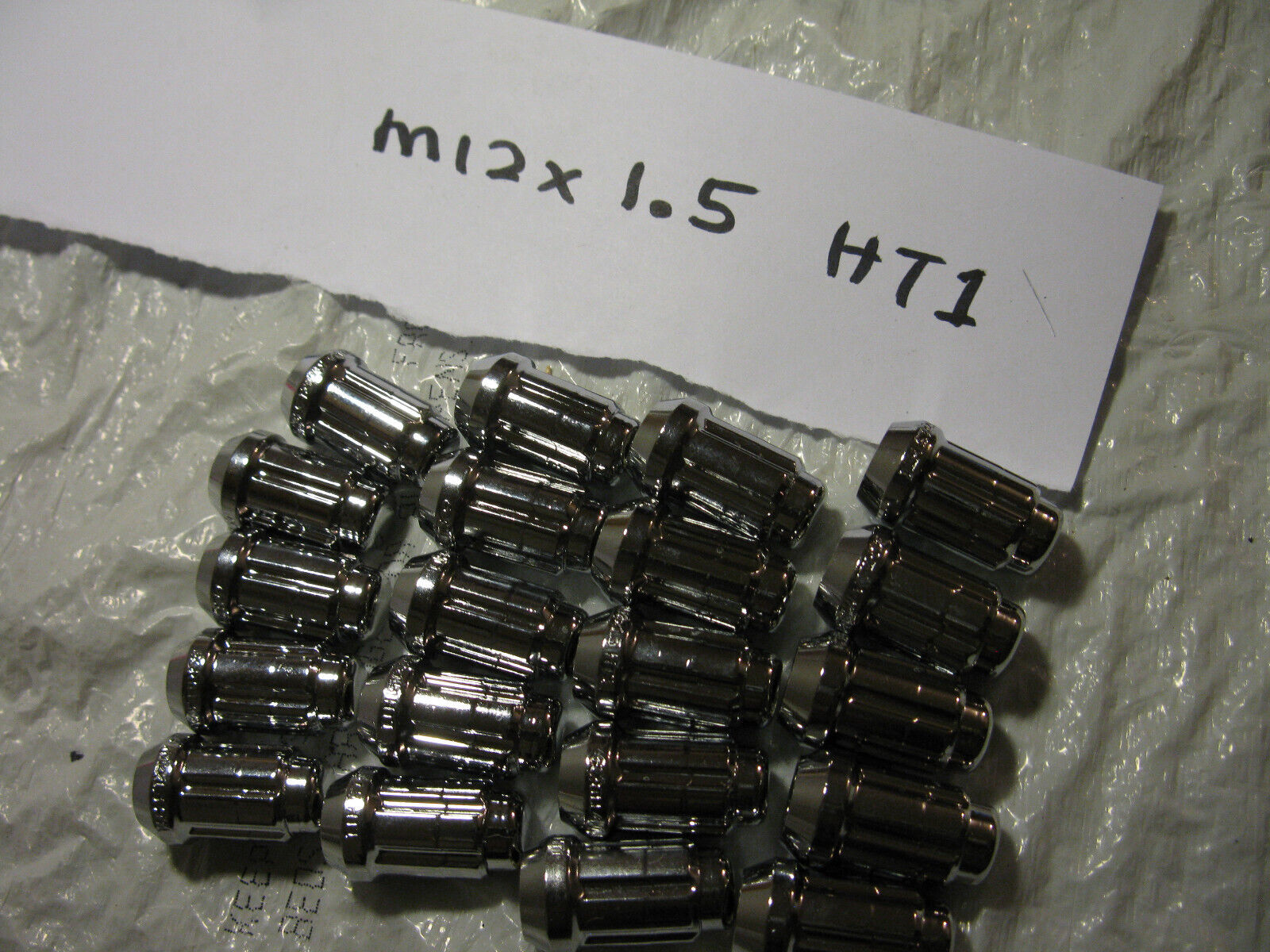 (image for) lot of 20 M12x1.5 mm lug steel chrome lug nut nuts - Click Image to Close