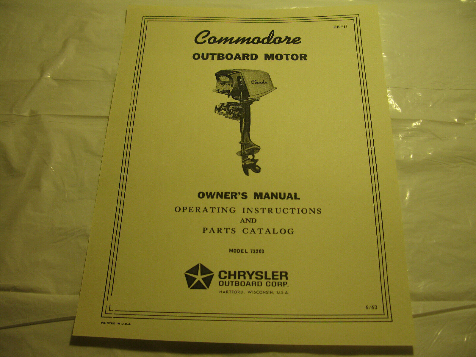 (image for)  West Bend Commodore outboard motor 73203 Owners manual parts catalog chrysler - Click Image to Close