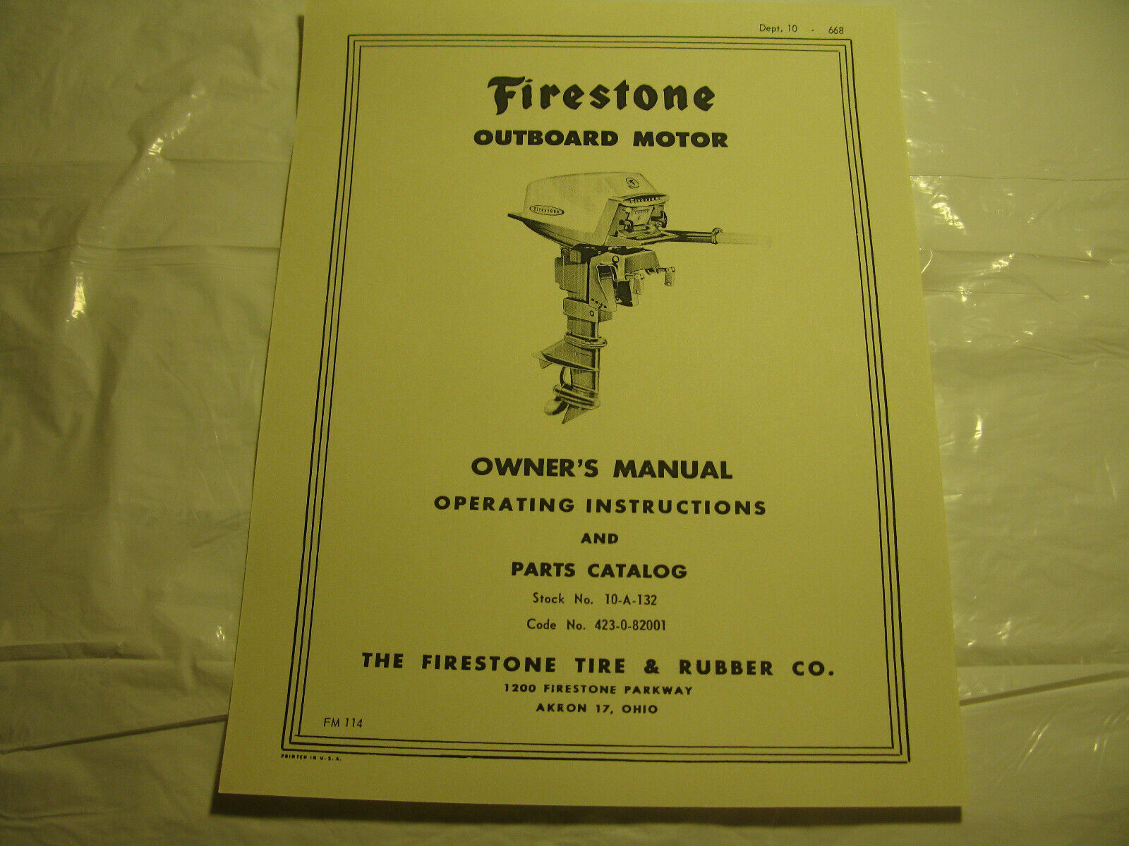 (image for) West Bend Firestone outboard motor 10-A-132 Owners manual parts 423-0-82001 10 - Click Image to Close