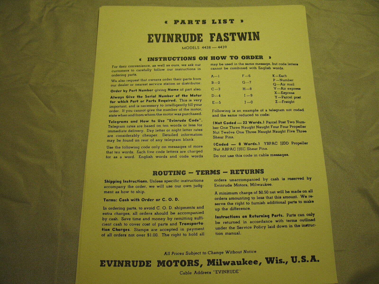 (image for) Evinrude Fastwin 4438 4439 parts catalog outboard boat motor - Click Image to Close