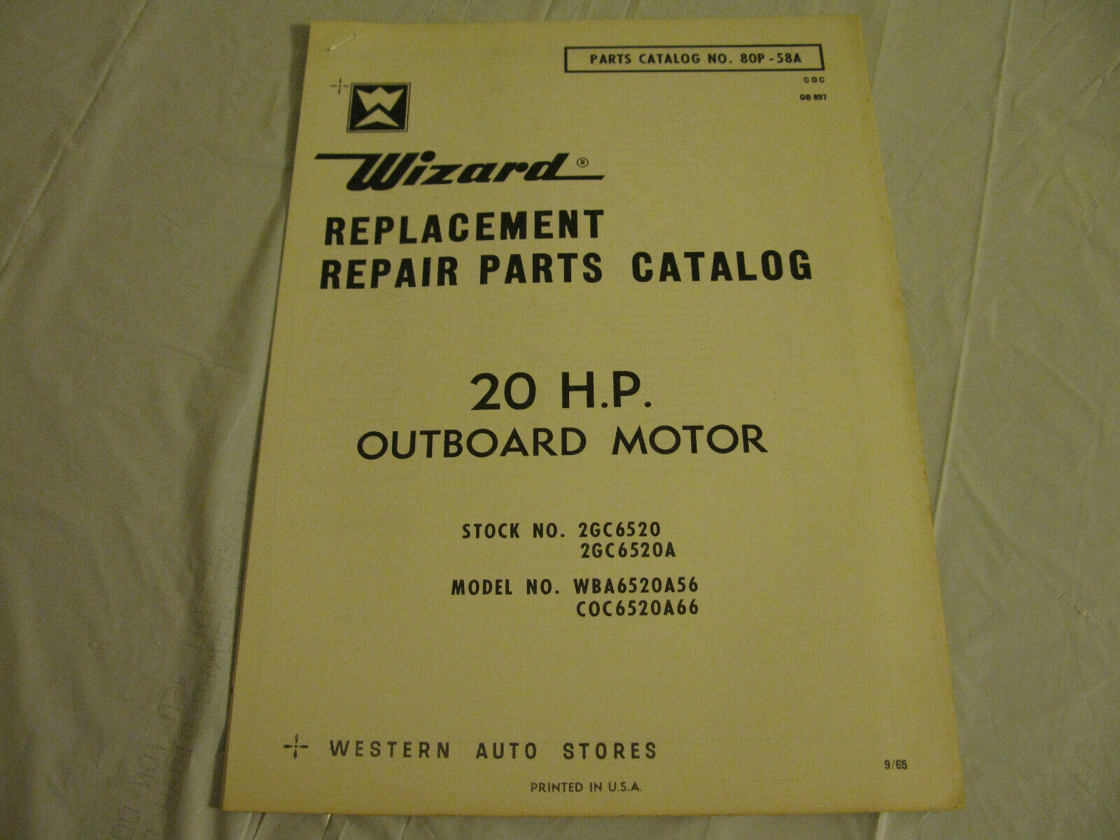 (image for) Wizard 20 hp outboard parts catalog - Click Image to Close