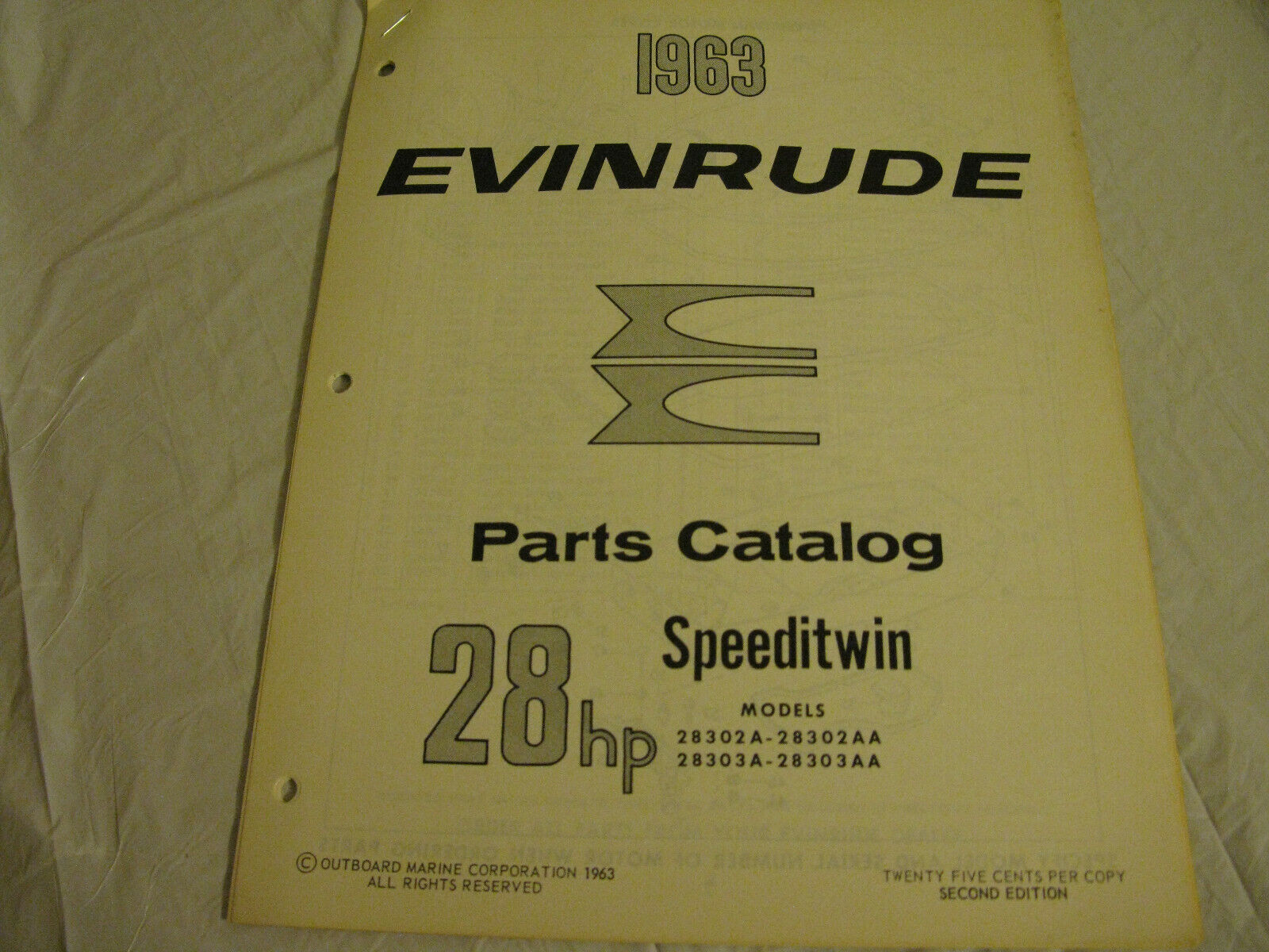 (image for) 1963 evinrude speeditwin parts catalog - Click Image to Close