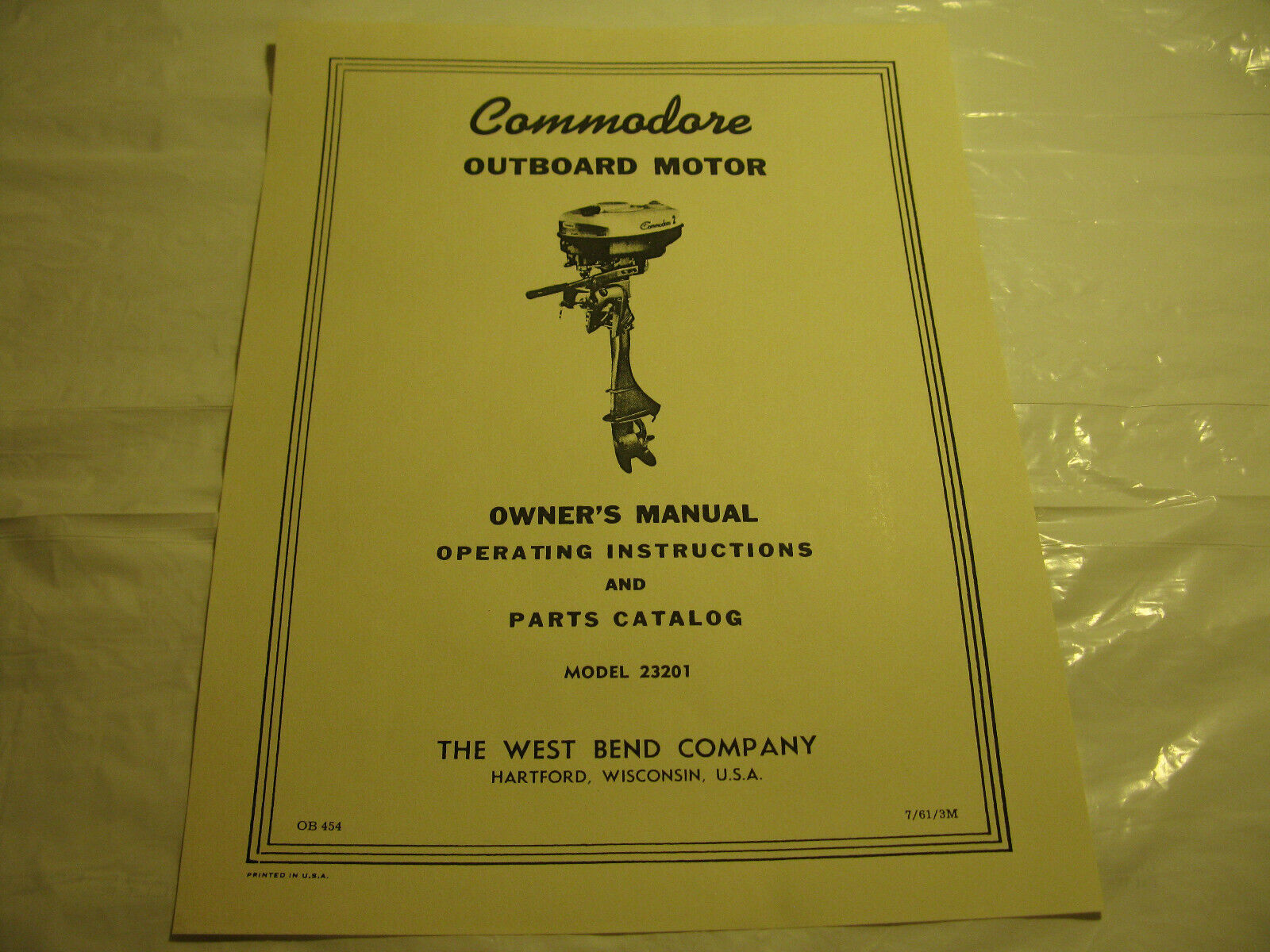 (image for)  West Bend Commodore outboard motor model 23201 Owners manual parts catalog - Click Image to Close