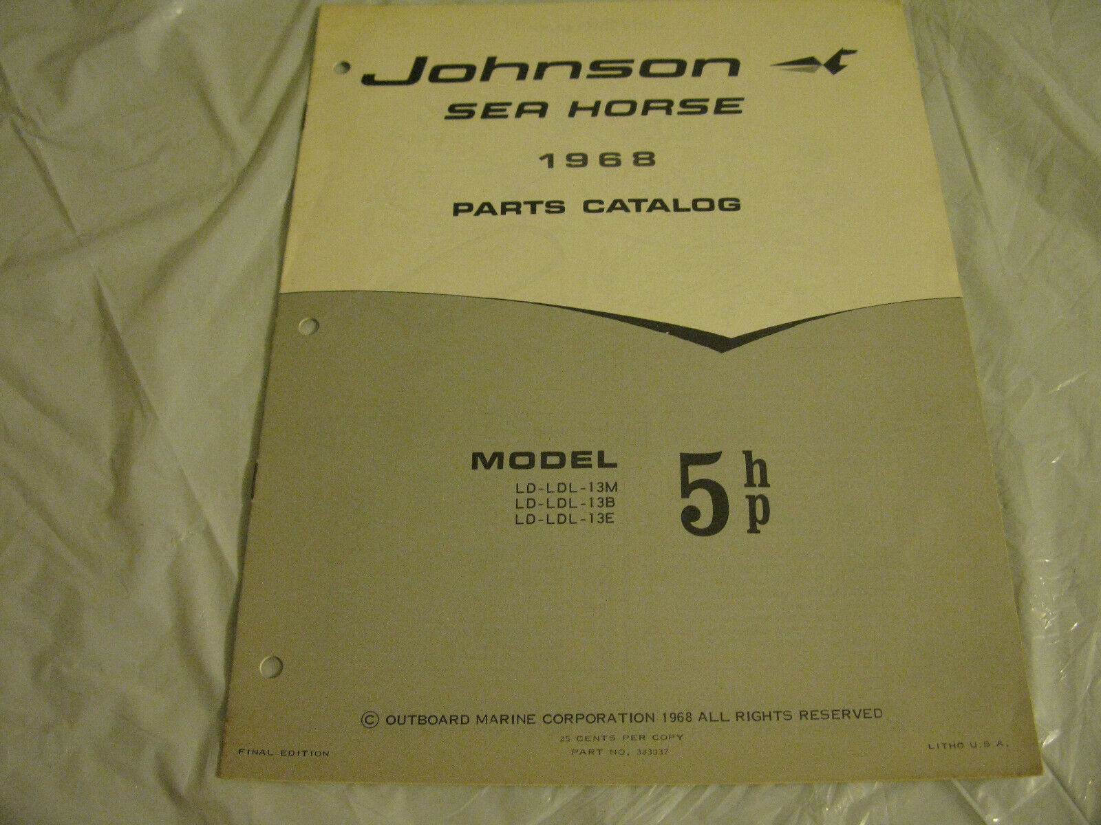 (image for) 1968 johnson 5 hp outboard parts catalog - Click Image to Close