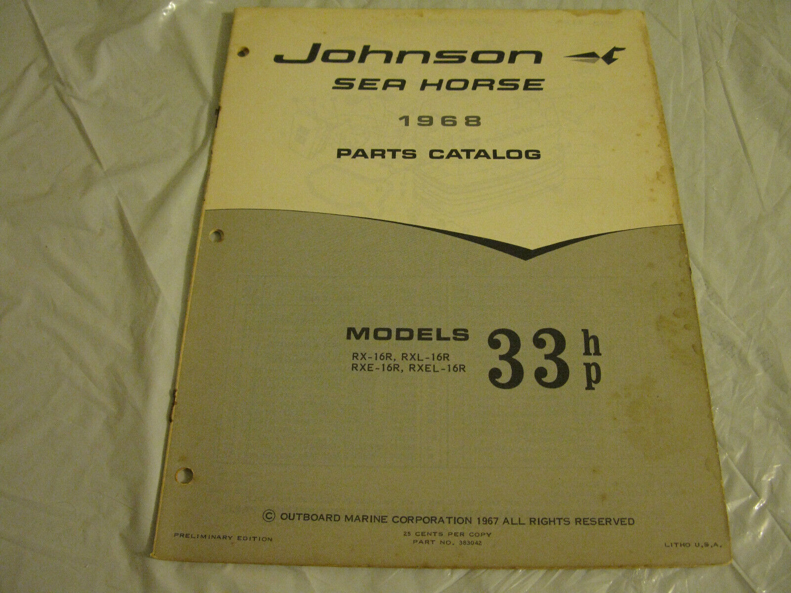 (image for) 1963 johnson 33 hp outboard parts catalog - Click Image to Close