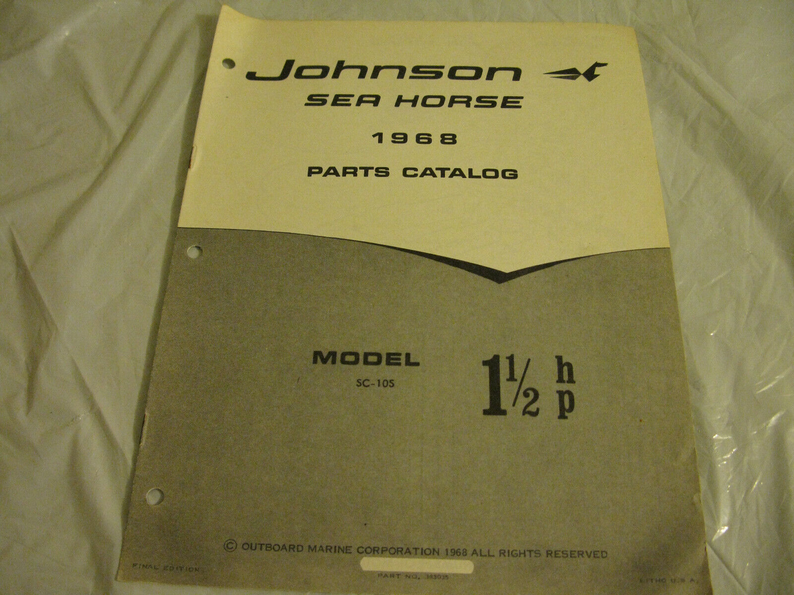 (image for) 1968 johnson 1 1/2 hp outboard parts catalog - Click Image to Close