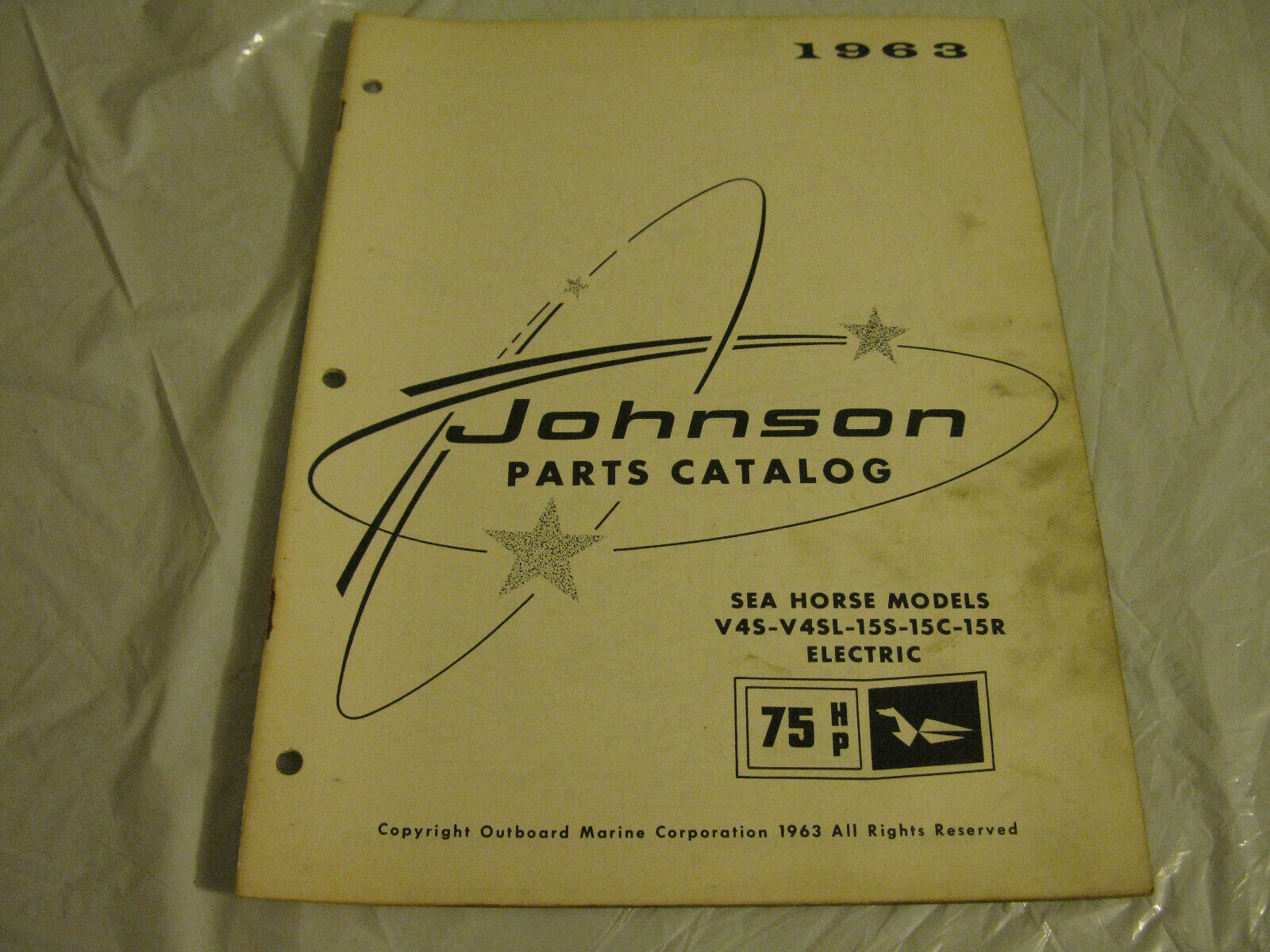 (image for) 1963 johnson v4s-15 hp outboard parts catalog - Click Image to Close