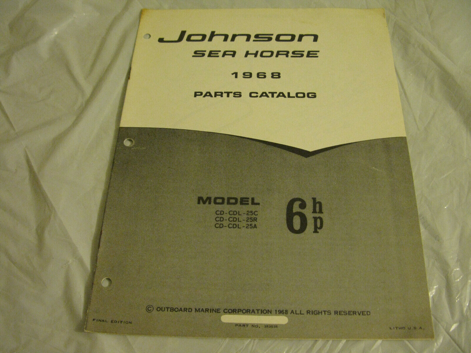 (image for) 1968 johnson 6 hp outboard parts catalog - Click Image to Close