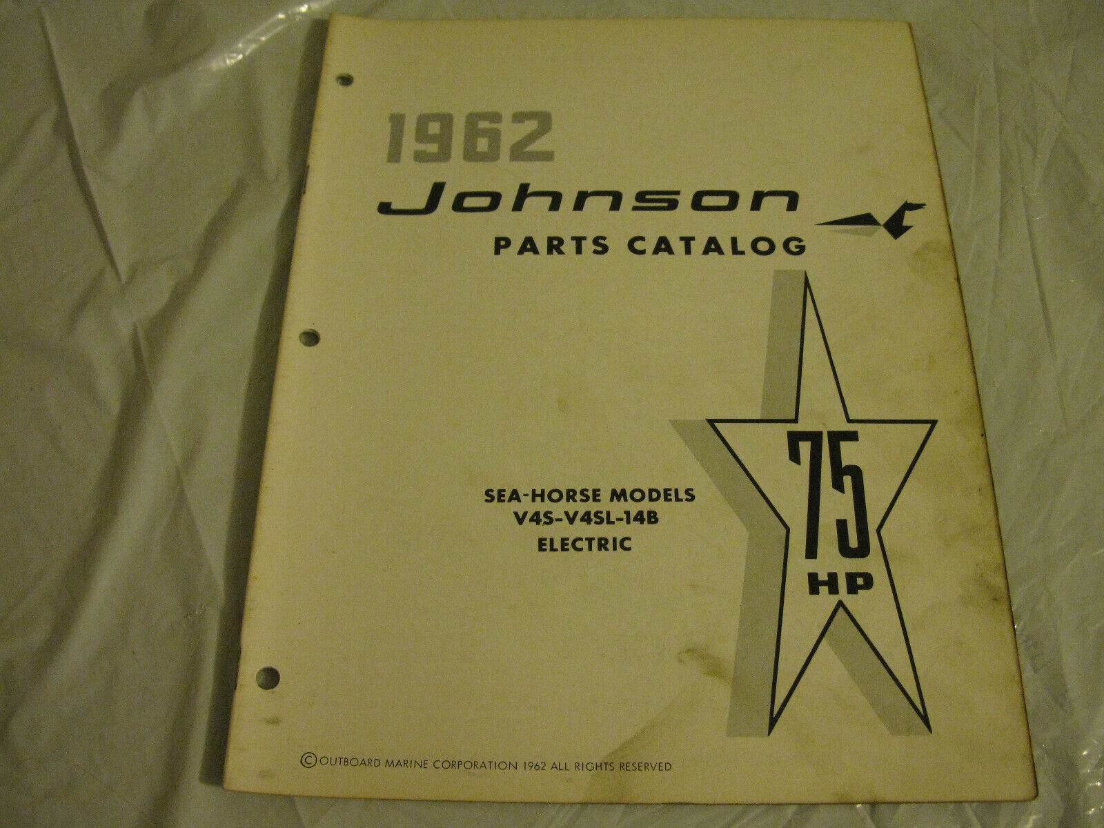 (image for) 1962 johnson 75 hp electric outboard parts catalog - Click Image to Close